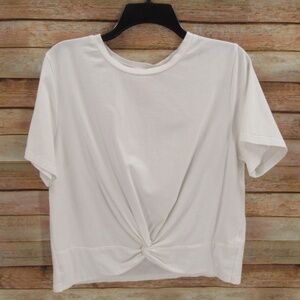 Jinkies White Short Sleeve Hem Twist Tee XL